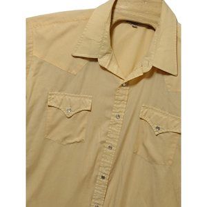 Sheplers Western Fashion Snap‎ Yellow Long Sleeve Shirt Size Tall 18.5-36